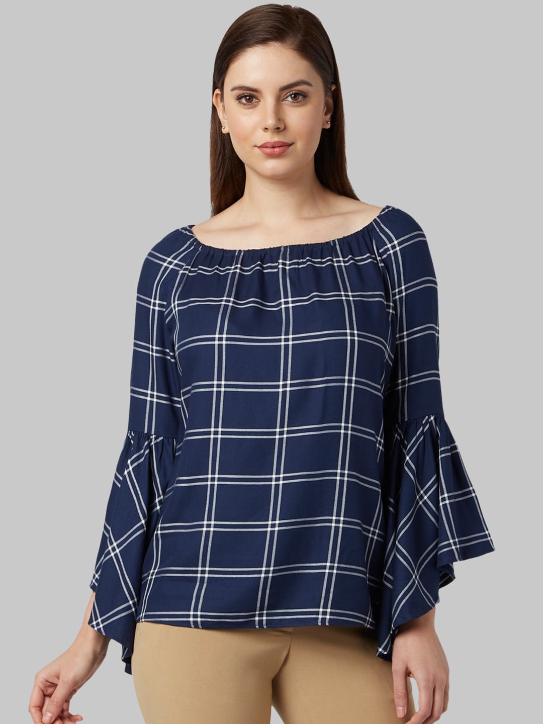 

Park Avenue Woman Women Blue Checked Top