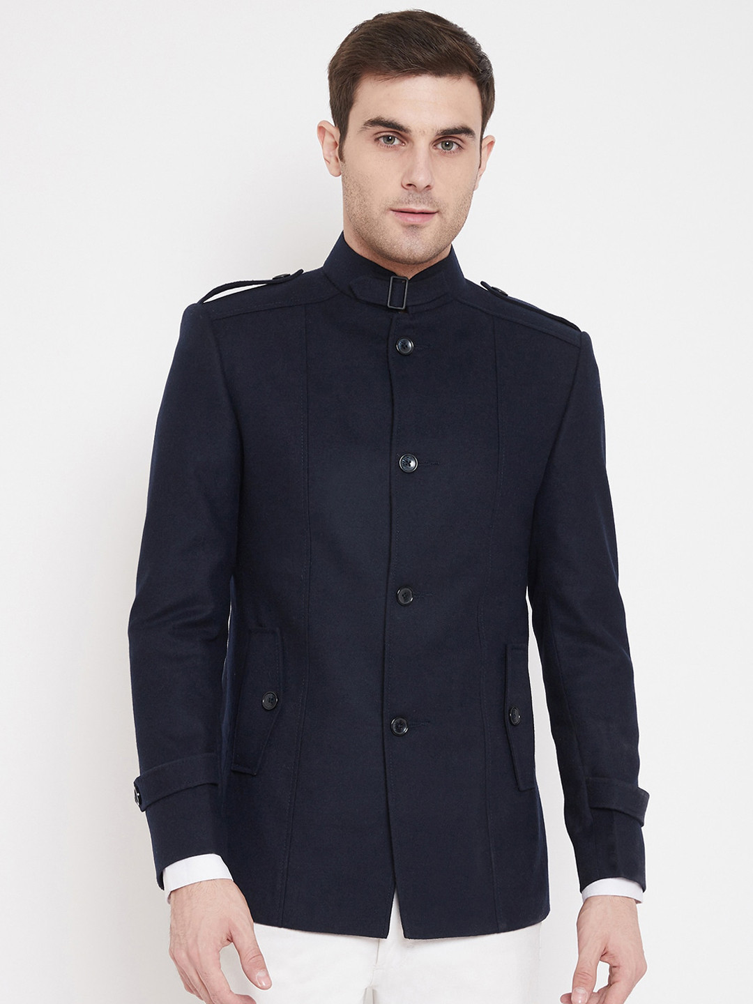 

Spirit Men Navy Blue Solid Tailored Fit Blazers