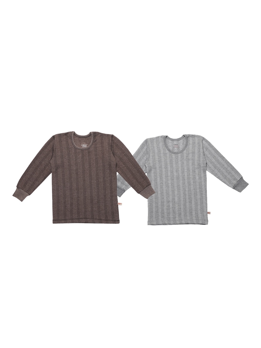 VIMAL JONNEY Kids Pack of 2 Thermal Tops, Brown