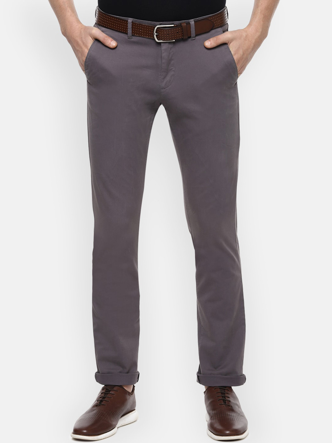 

Van Heusen Sport Men Grey Slim Fit Solid Chinos