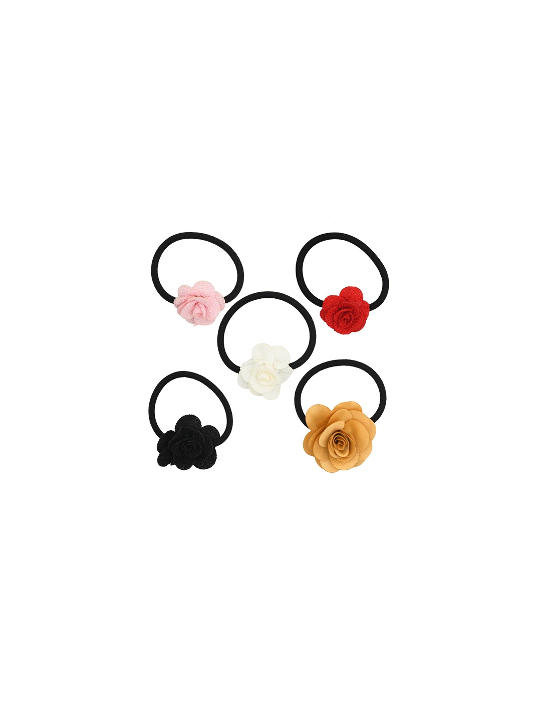 

FUNKRAFTS Girls Pack of 5 Multicolored Ponytail Holders, Multi