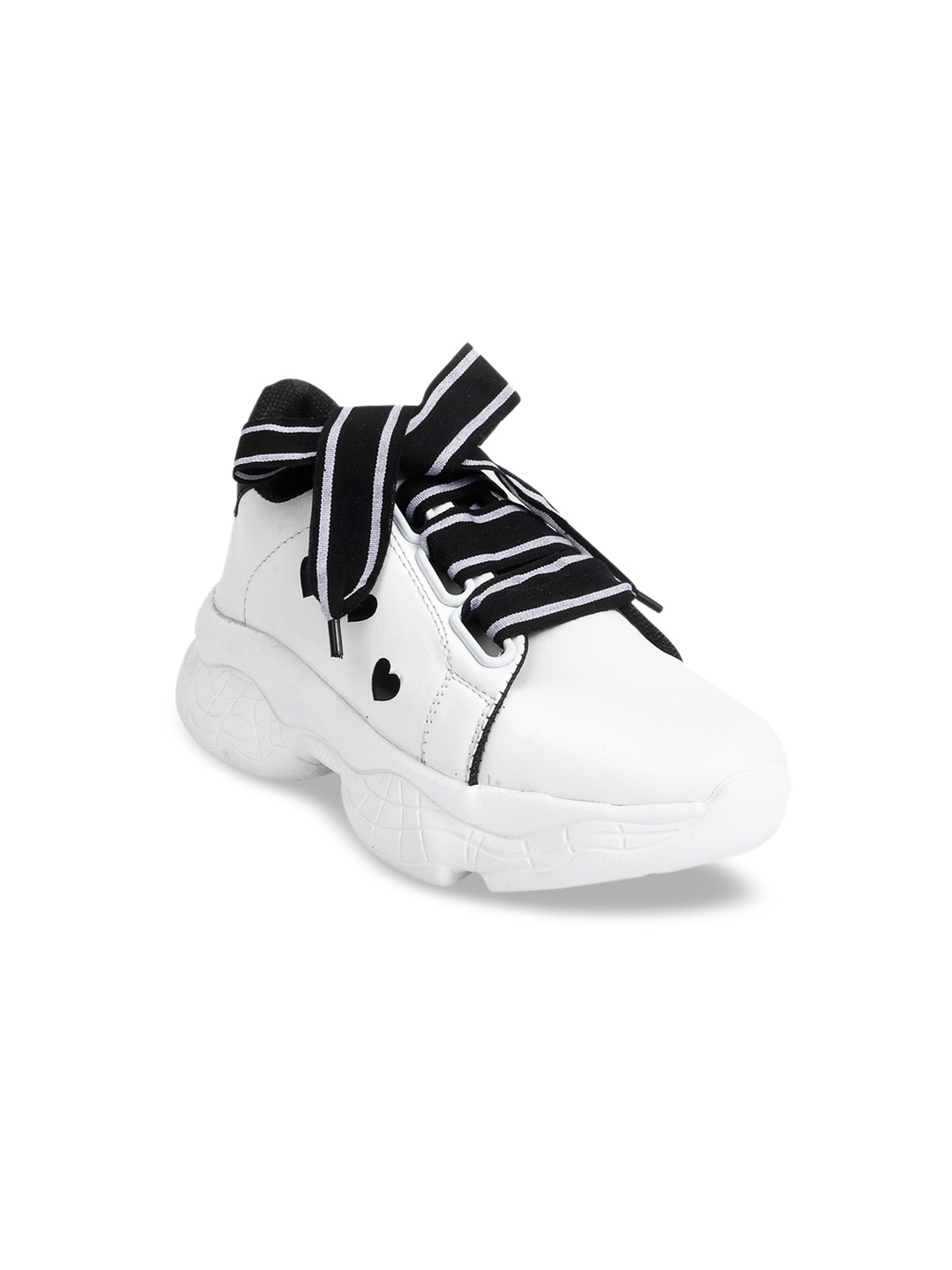 

ZAPATOZ Women White & Black Colourblocked Sneakers