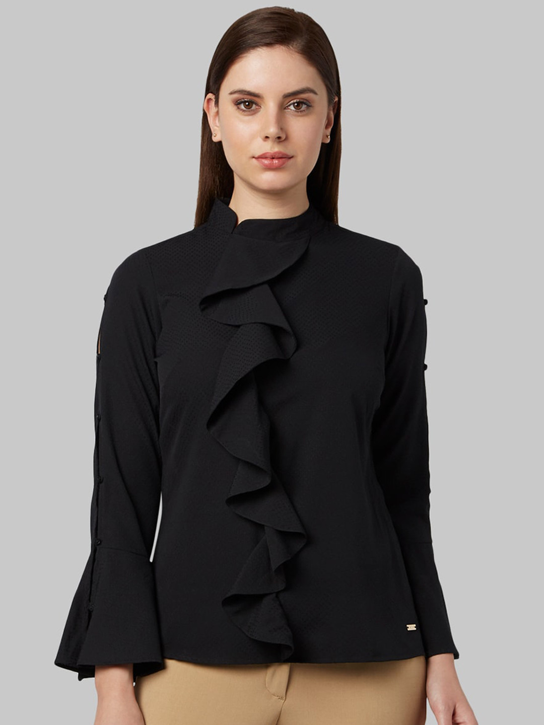 

Park Avenue Women Black Self Design Top