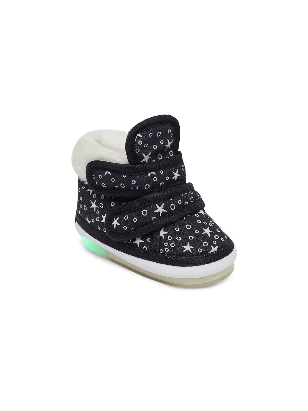 

CHiU Unisex Kids Black Printed Textile High-Top LED Light Shoes with Chu Chu Music