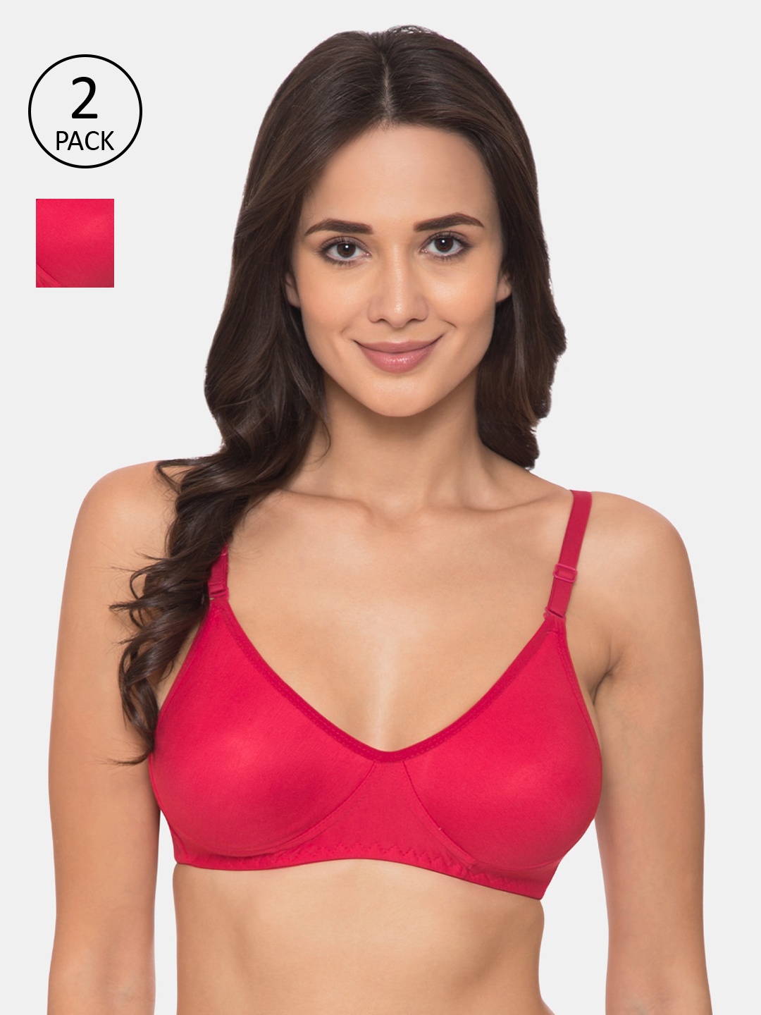 

KOMLI Pink Solid Non-Wired Non Padded Everyday Bra