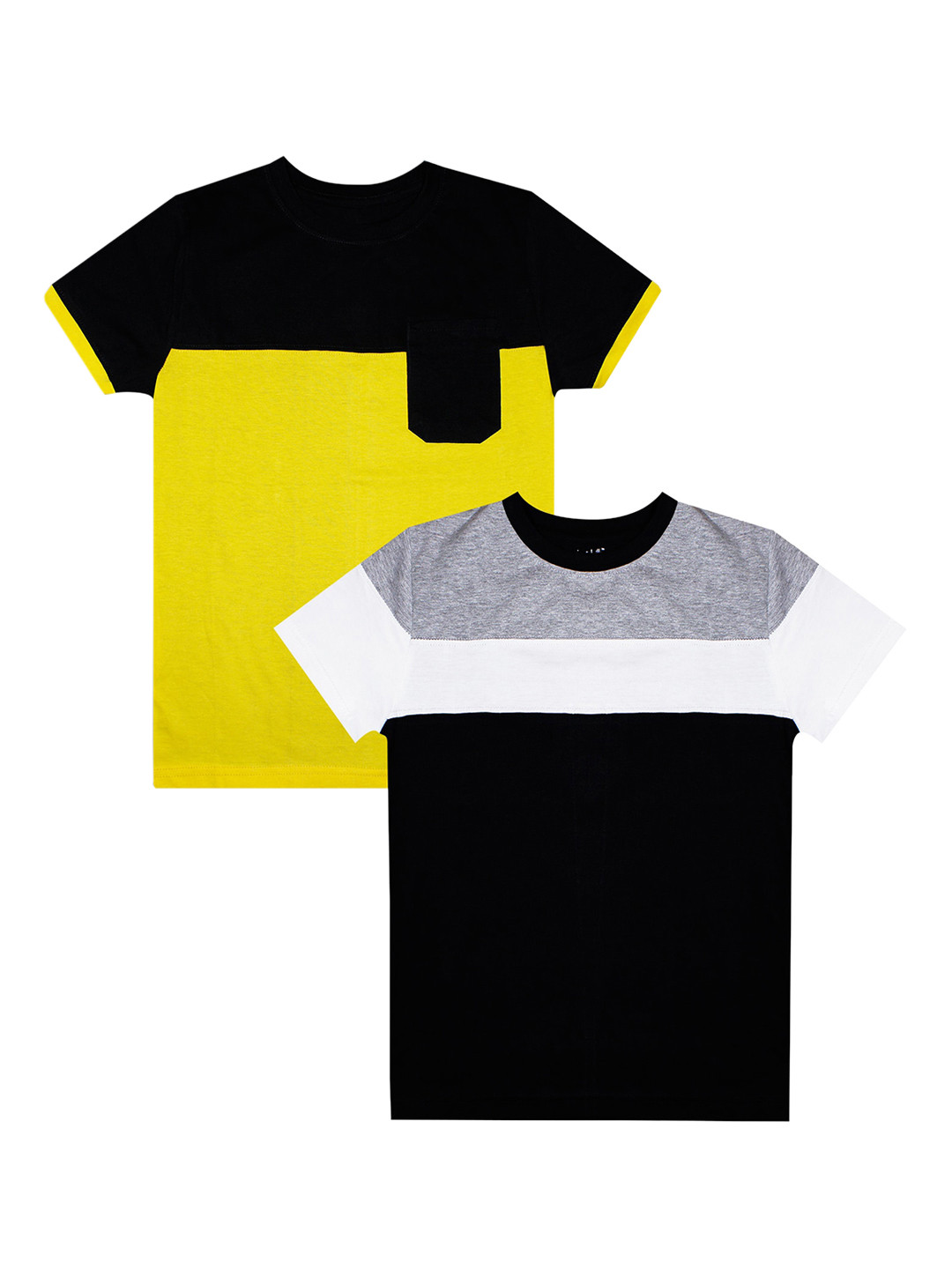 

Luke & Lilly Boys Pack Of 2 Colourblocked Round Neck T-shirts, Yellow