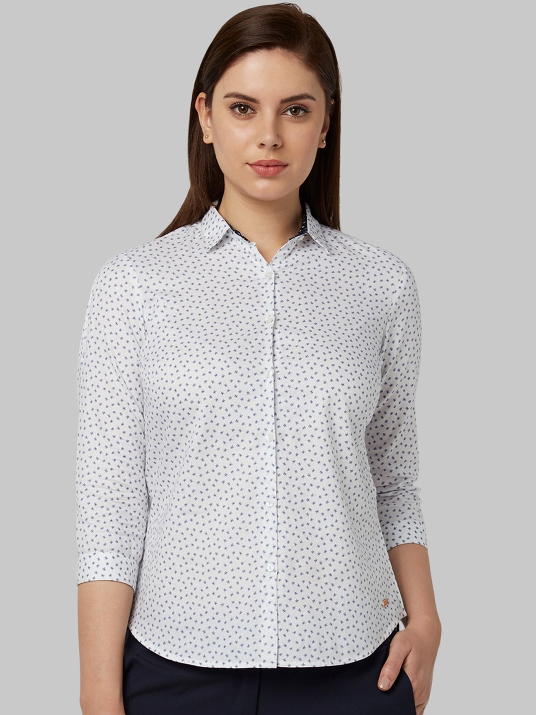 

Park Avenue Woman Women White Regular Fit Printed Casual Shirt