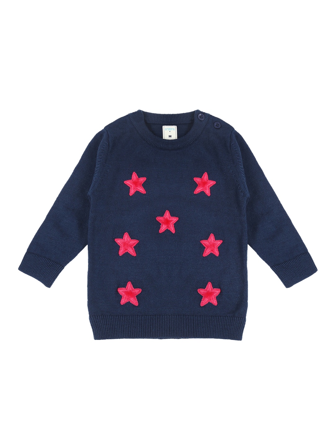 

Pantaloons Baby Girls Navy Blue Self Design Pullover Sweater