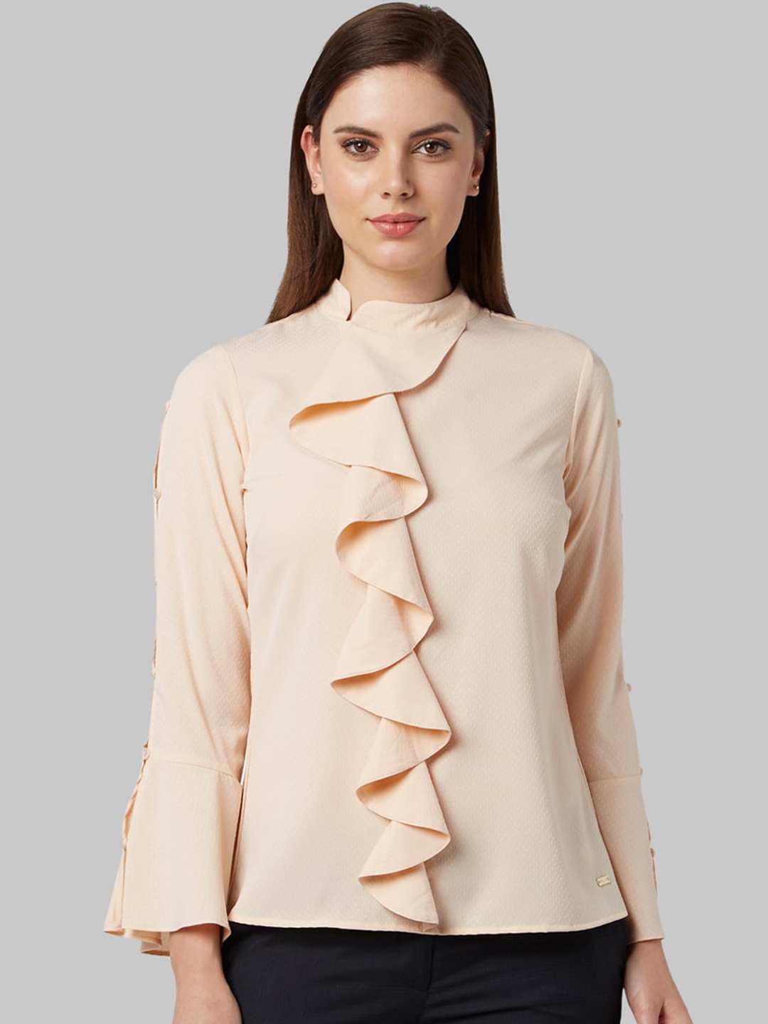 

Park Avenue Woman Women Peach-Coloured Solid Top