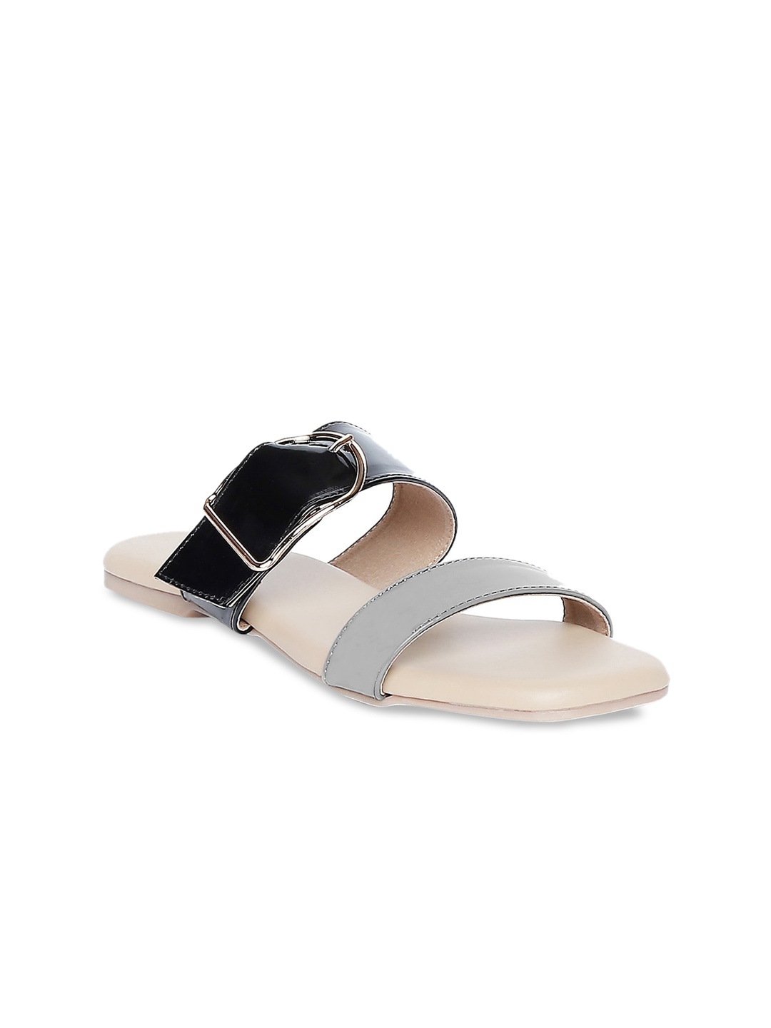 

Tao Paris Women Grey & Black Solid Sandals