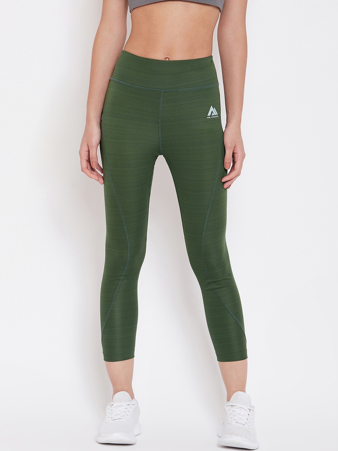 

AGIL ATHLETICA Women Green Solid Rapid Dry Tights