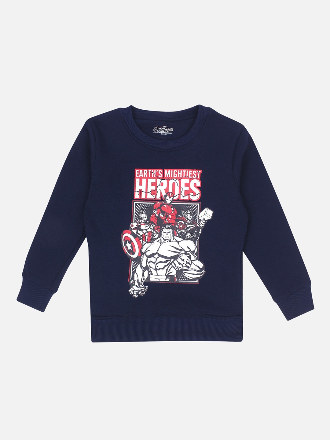 

PROTEENS Boys Navy Blue & Red Avengers Printed Sweatshirt