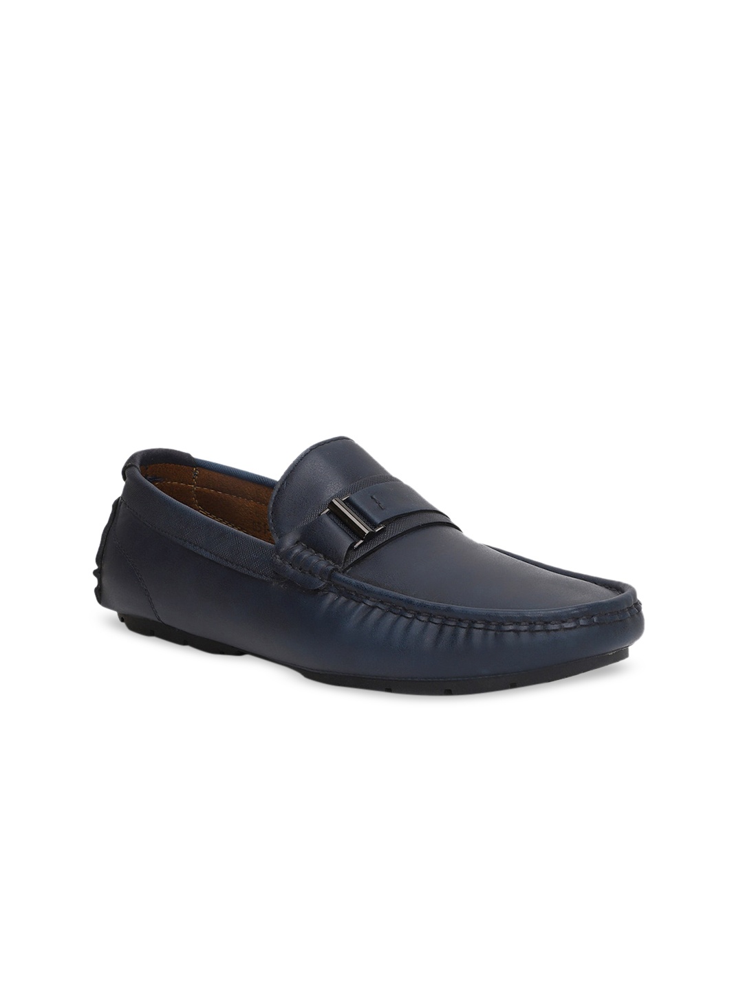

Bata Men Navy Blue Leather Loafers