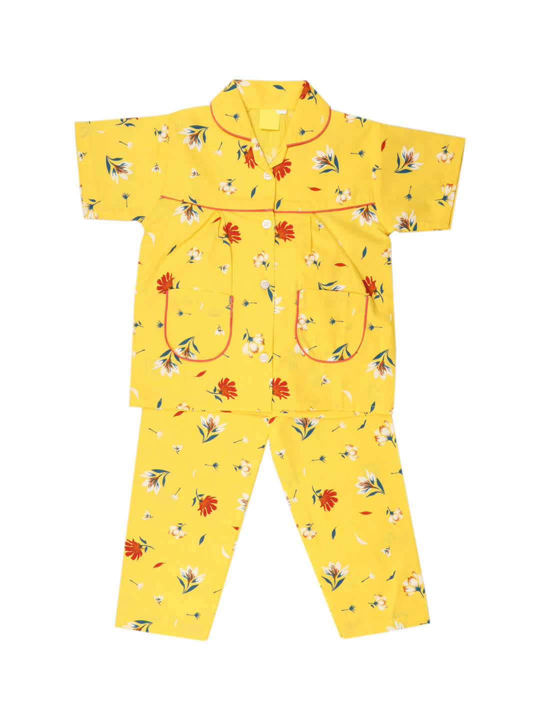 

Wish Karo Girls Yellow Printed Night suit