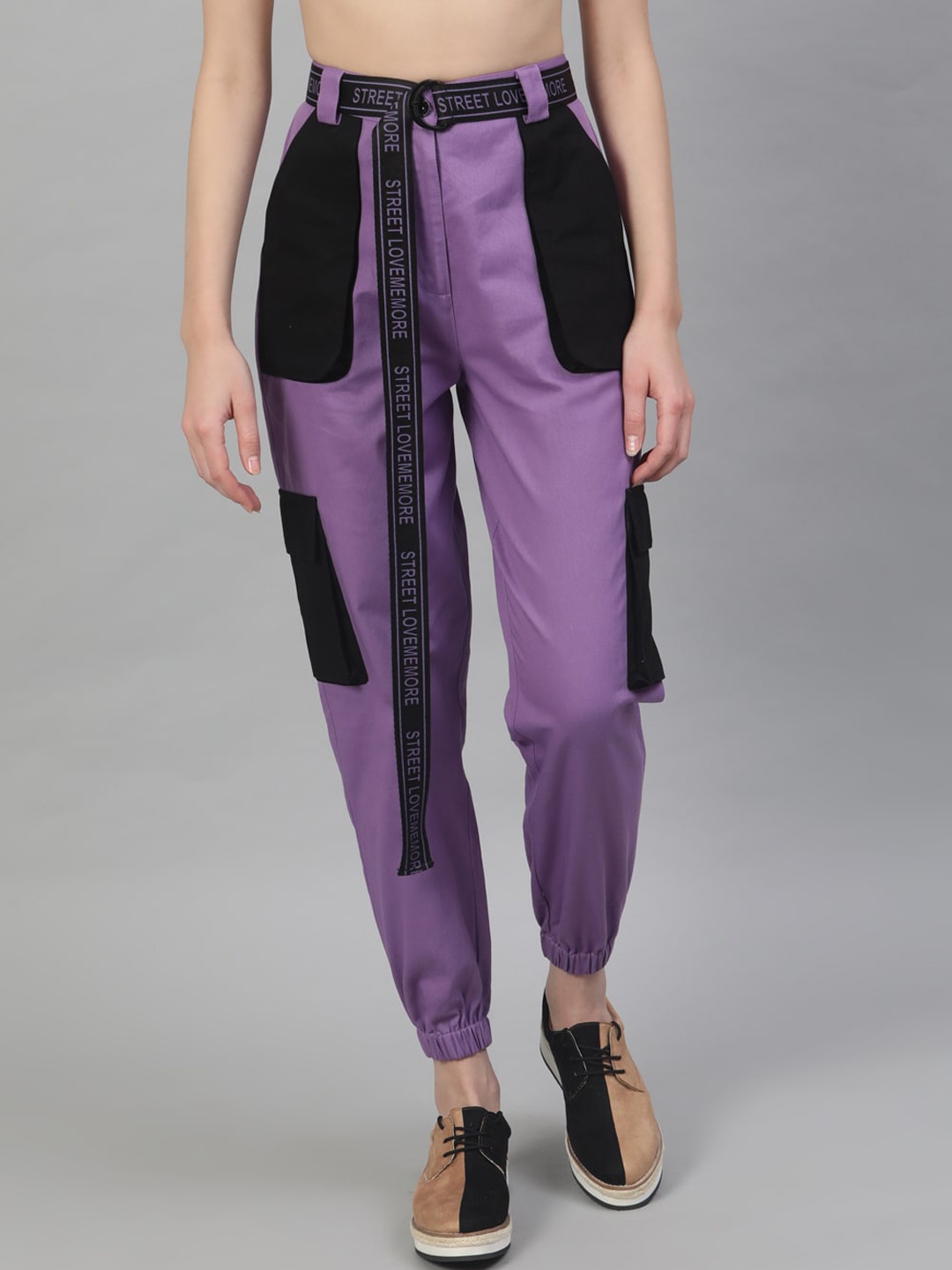 

STREET 9 Women Lavender Regular Fit Solid Regular Trousers