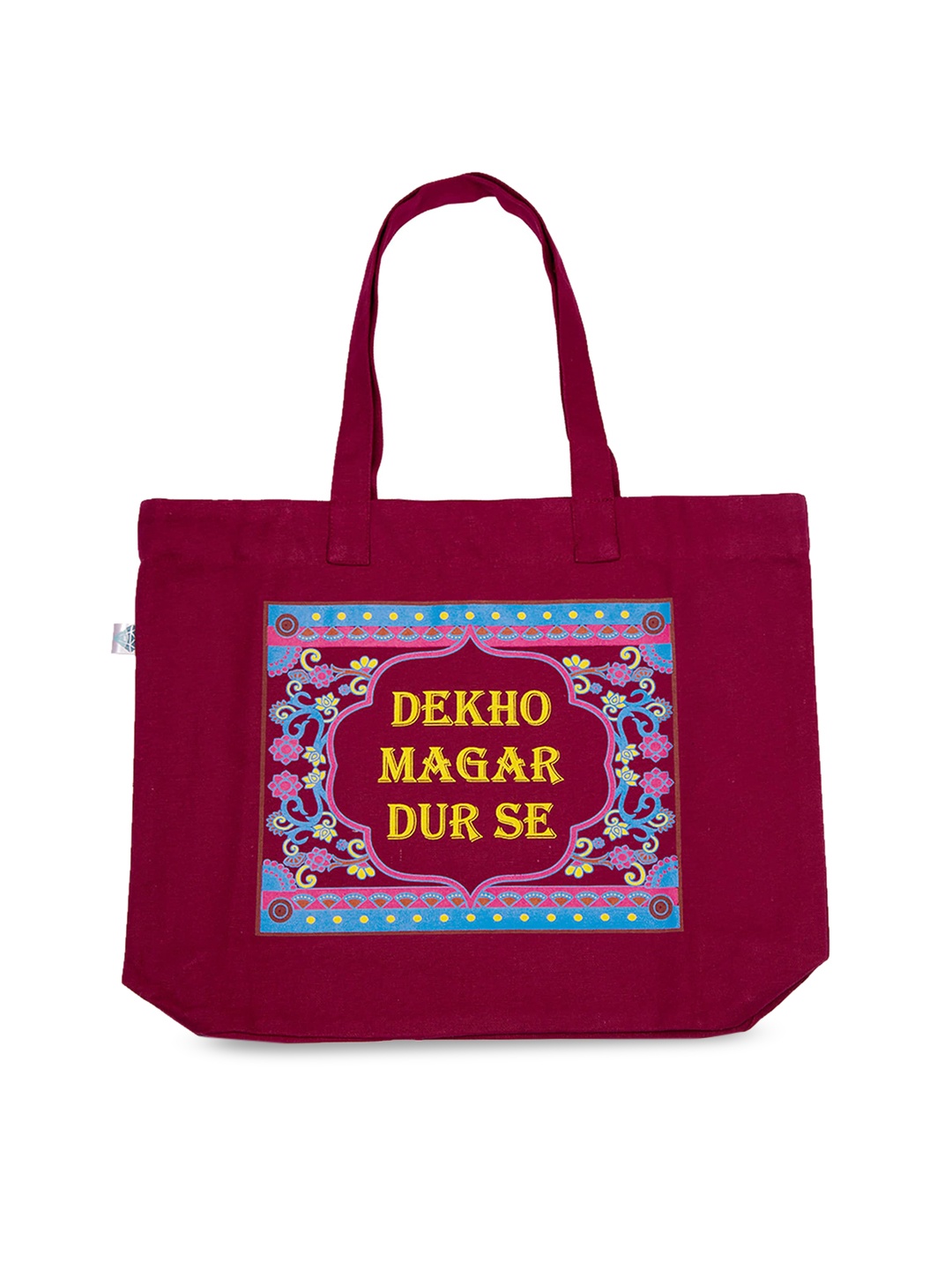 

Voylla Maroon Floral Printed Oversized Shopper Sling Bag