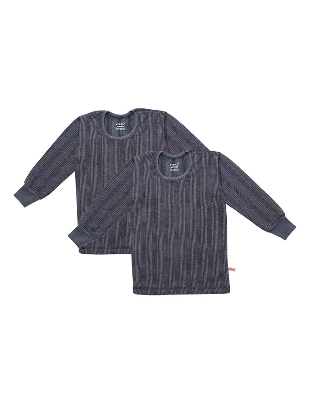 

VIMAL JONNEY Kids Pack of 2 Navy Blue Striped Thermal Tops