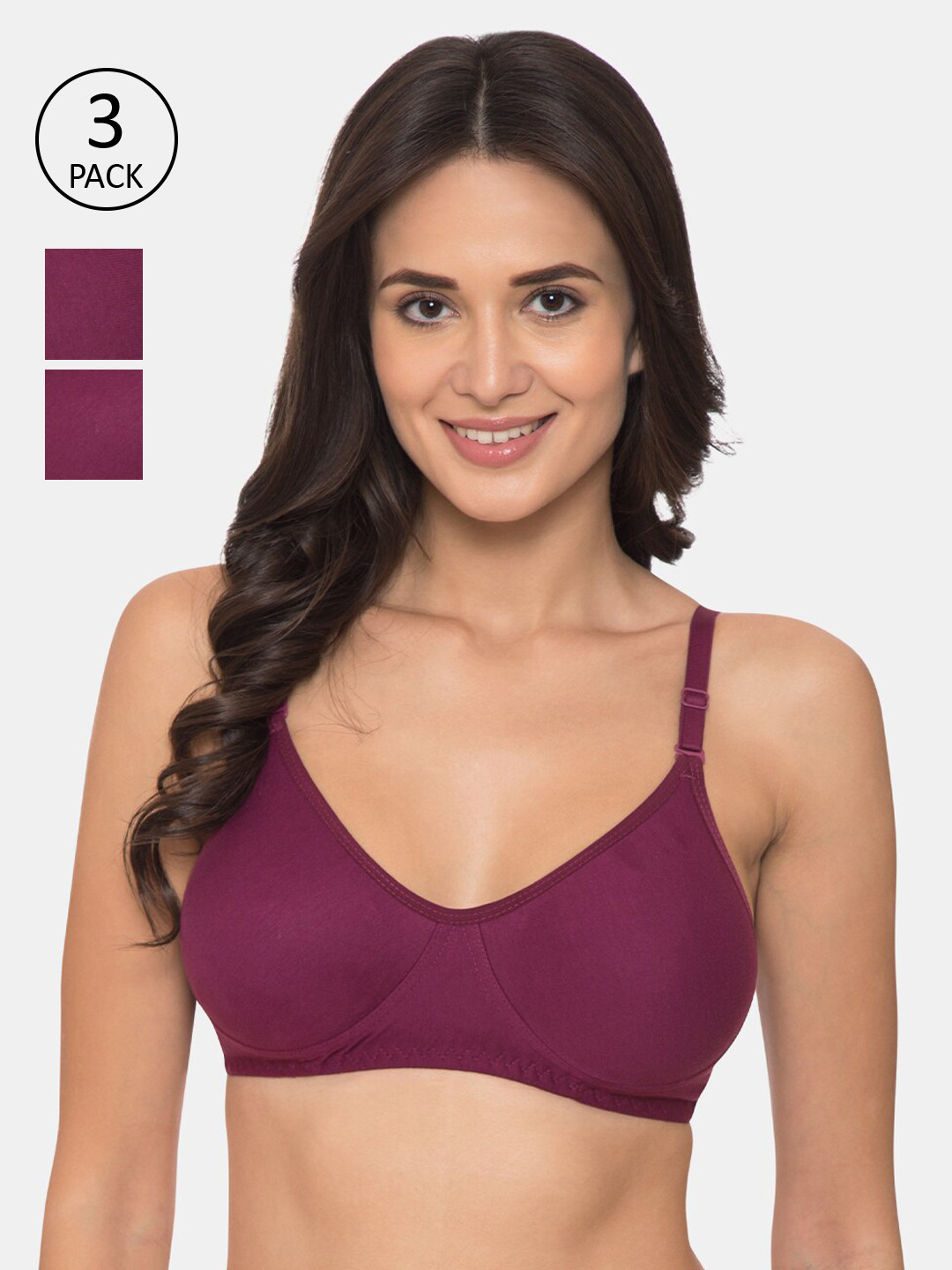 

KOMLI Purple Solid Underwired Lightly Padded Everyday Bra