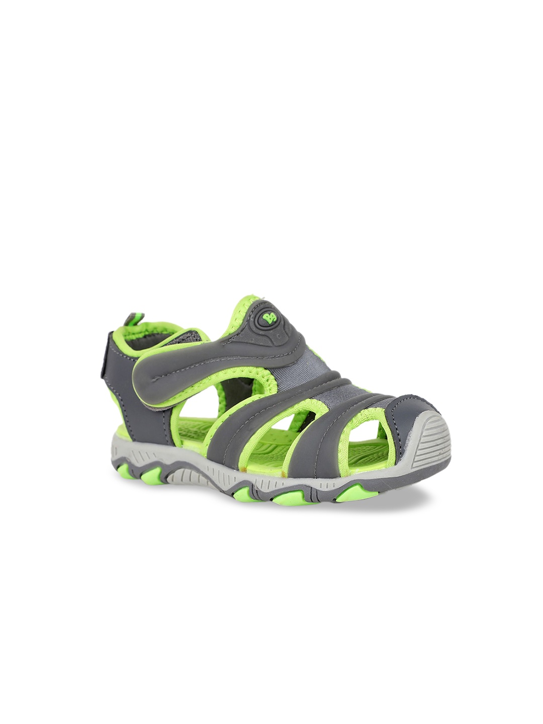 

Bubblegummers Boys Grey & Fluorescent Green Fisherman Sandals