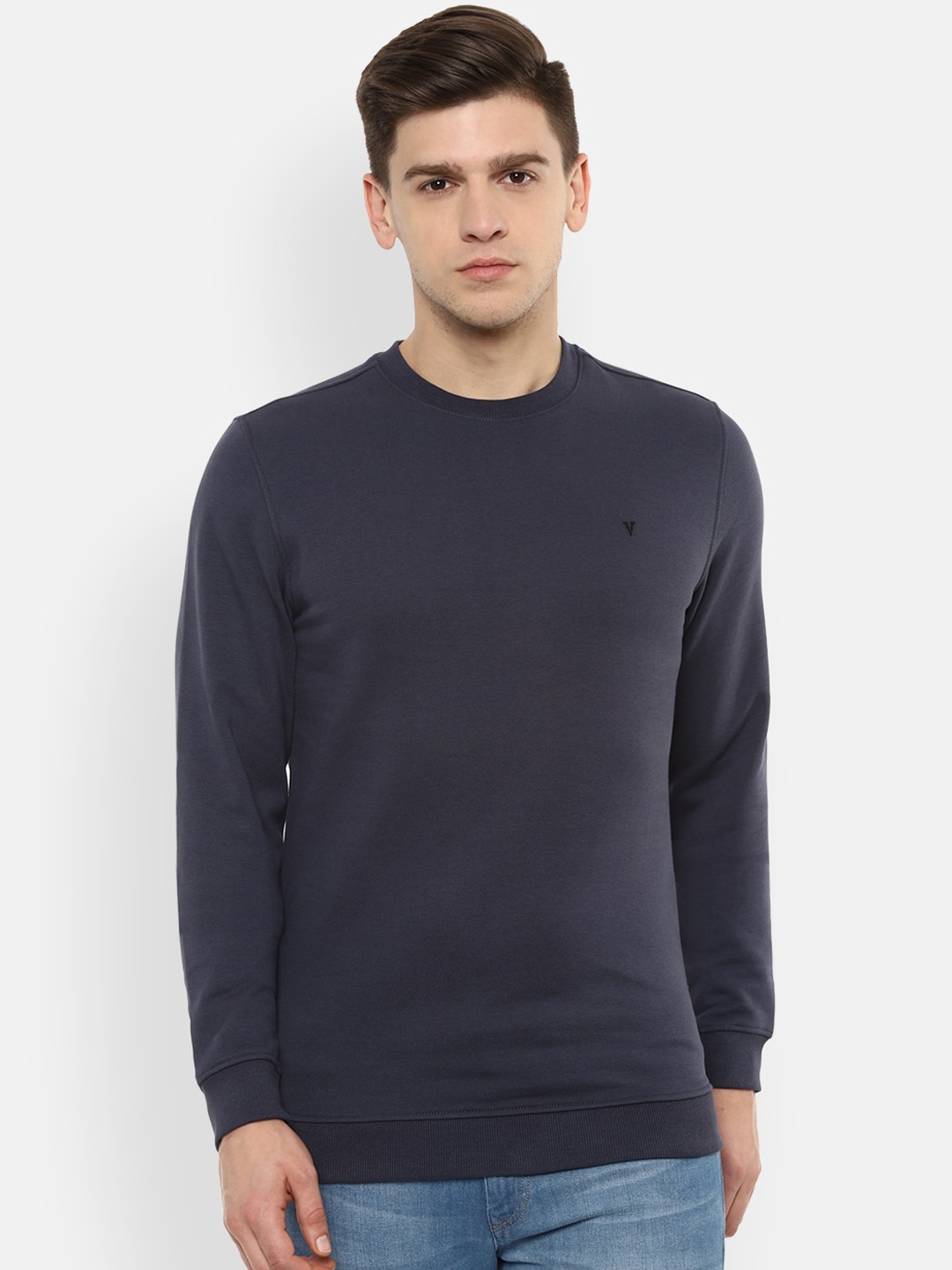 

Van Heusen Sport Men Navy Blue Solid Sweatshirt