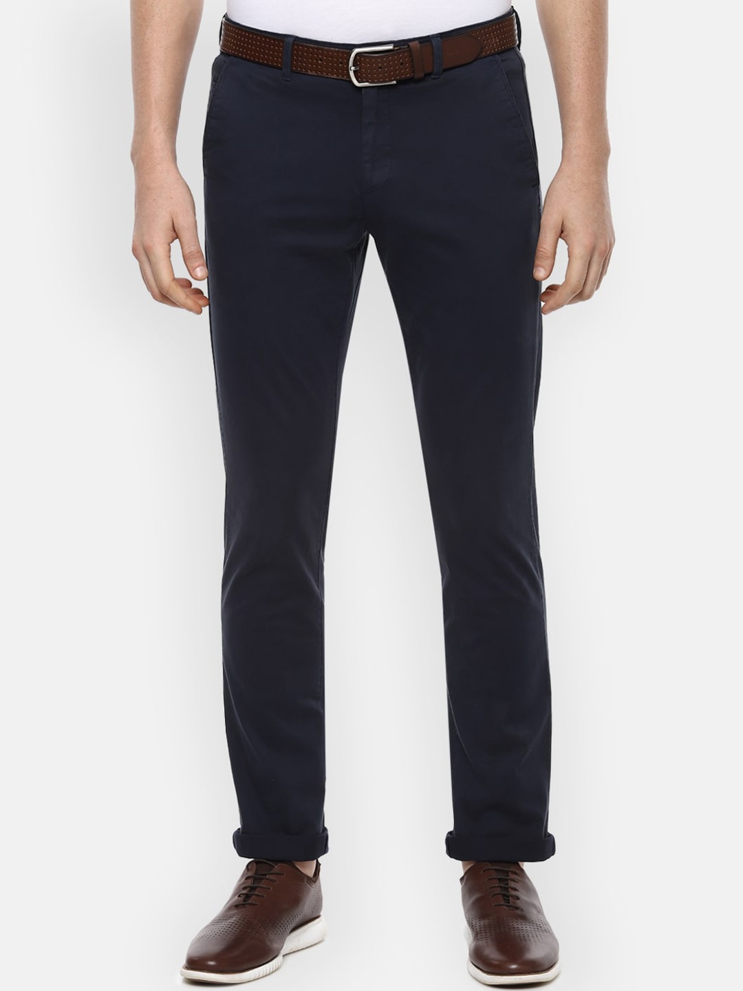 

Van Heusen Sport Men Navy Blue Slim Fit Solid Chinos