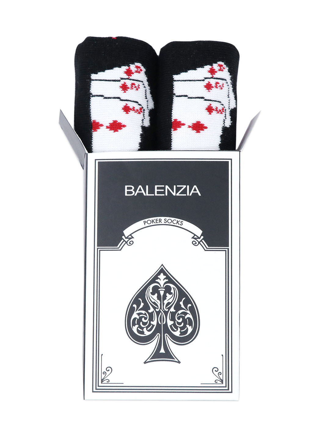 

Balenzia Women Pack of 2 Patterned Special Edition Poker Ankle-Length Socks, Black