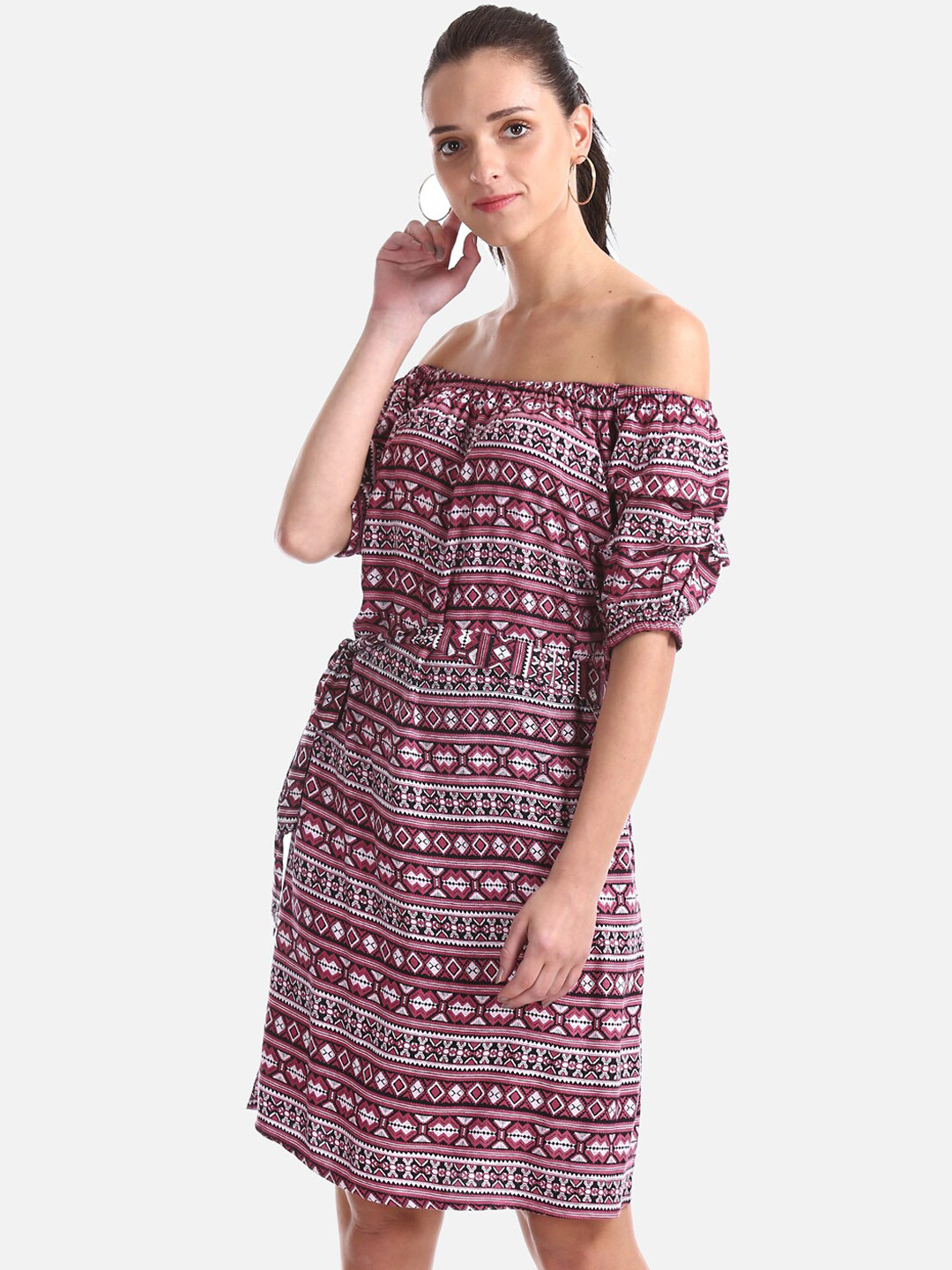 

Cherokee Women Pink Printed A-Line Dress