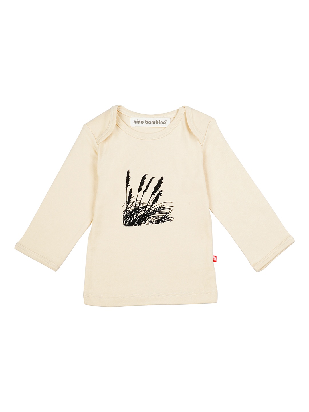 

Nino Bambino Unisex Kids Cream-Coloured Printed Round Neck Organic Cotton T-shirt
