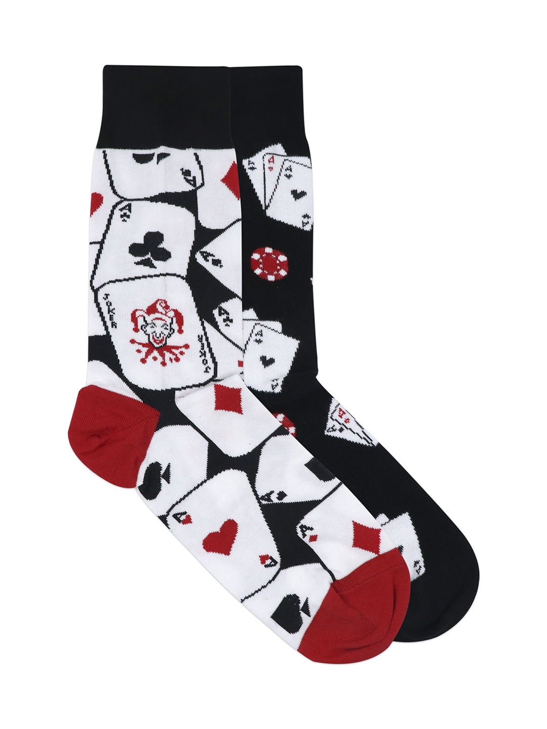 

Balenzia Men Pack Of 2 Assorted Poker Calf-Length Socks