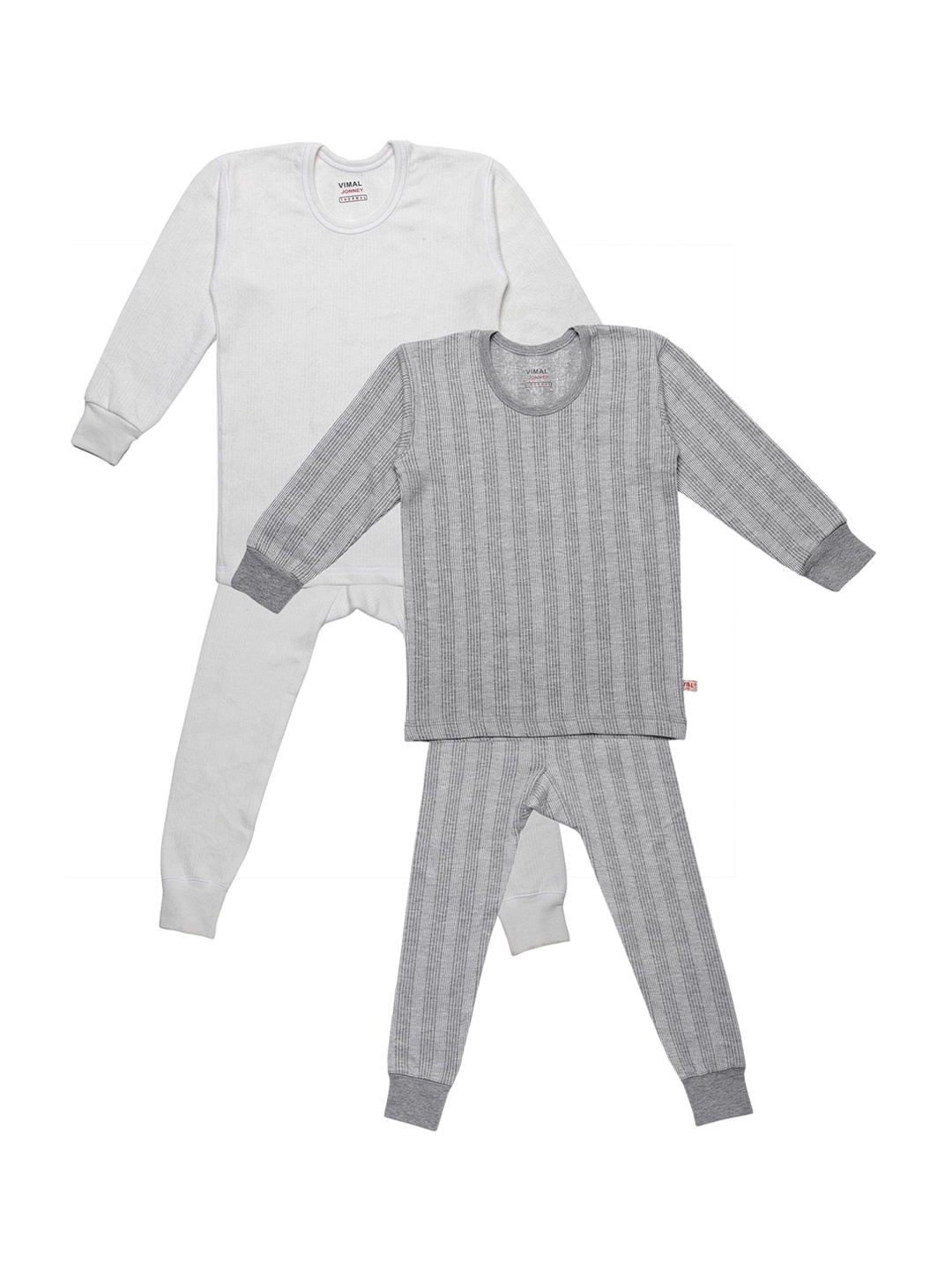 

VIMAL JONNEY Kids Pack of 2 Thermal Set, Grey melange