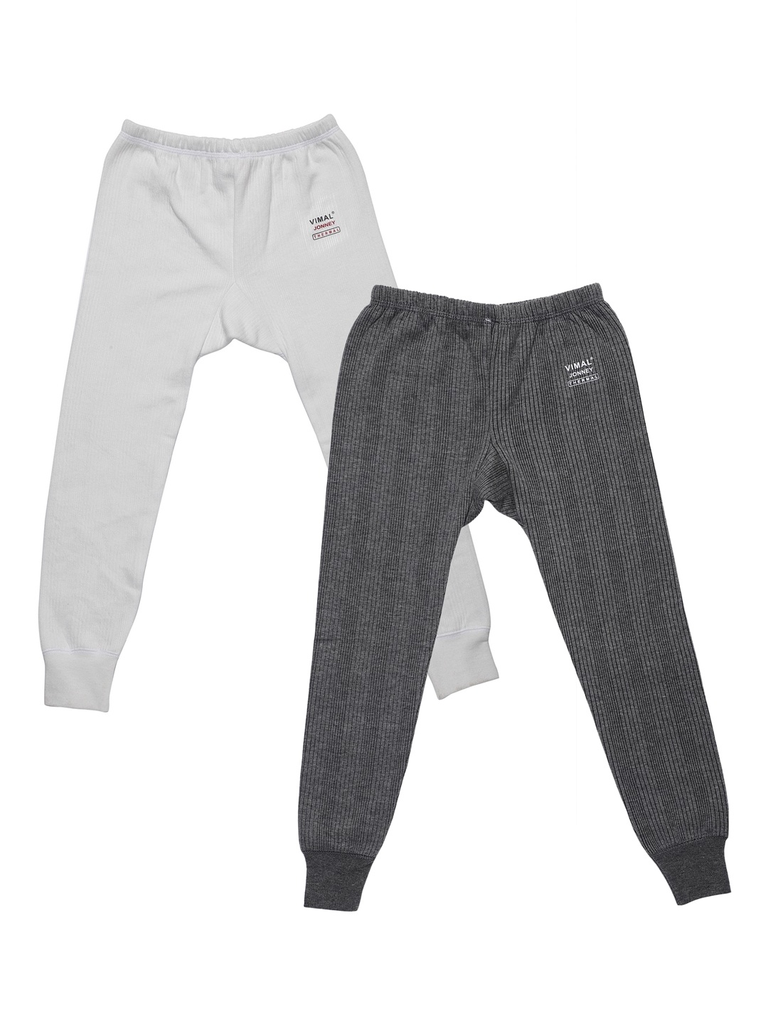 

VIMAL JONNEY Kids Pack of 2 Thermal Bottoms, Grey melange