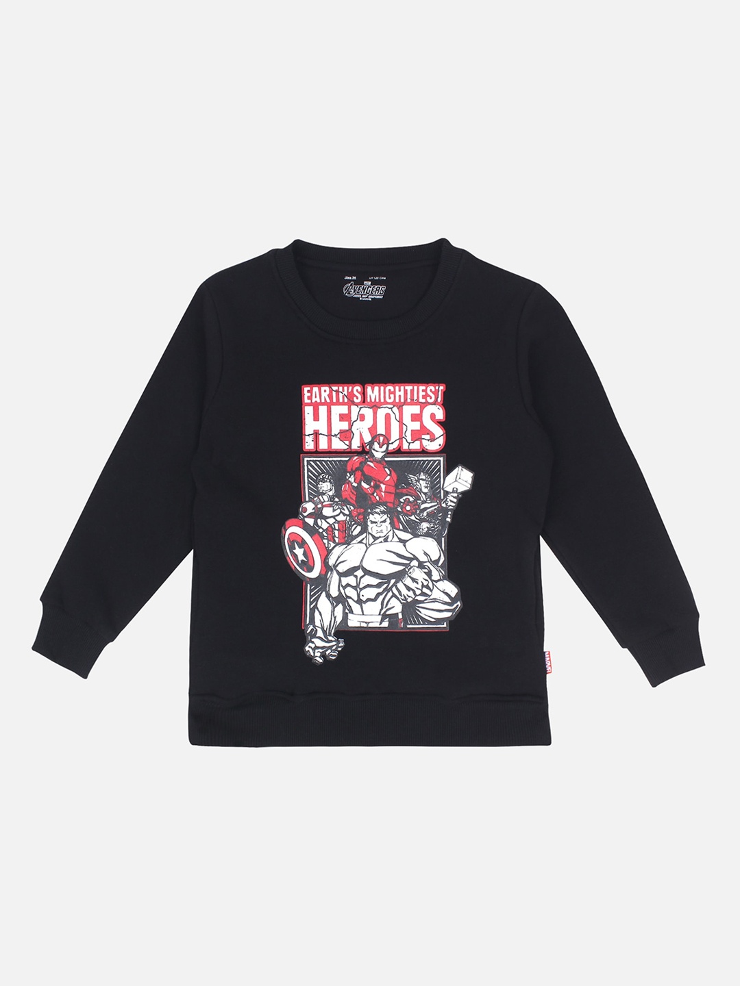 

PROTEENS Boys Black Avengers Printed Sweatshirt