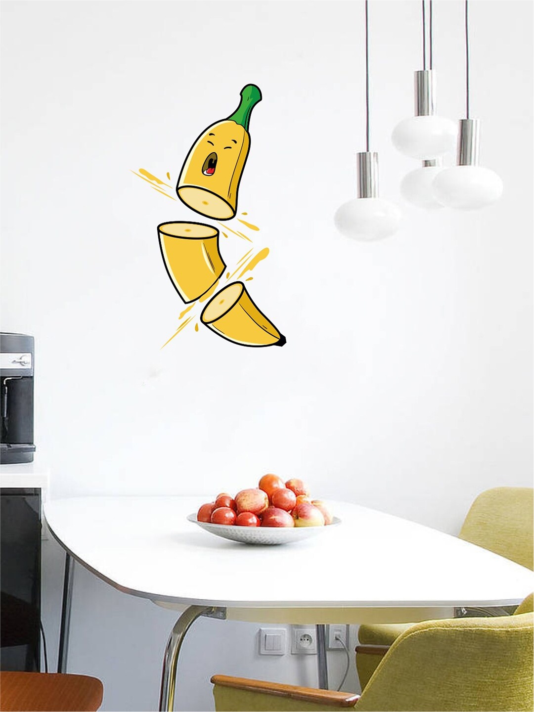 

rawpockets Yellow Sliced Banana PVC Vinyl Wall Stickers
