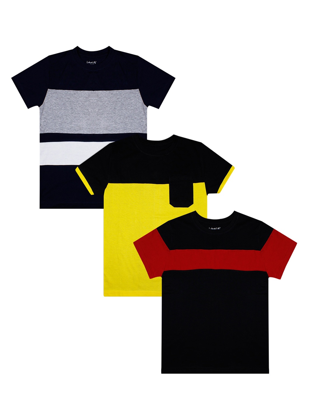 

Luke & Lilly Boys Pack Of 3 Colourblocked Polo Collar T-shirt, Multi