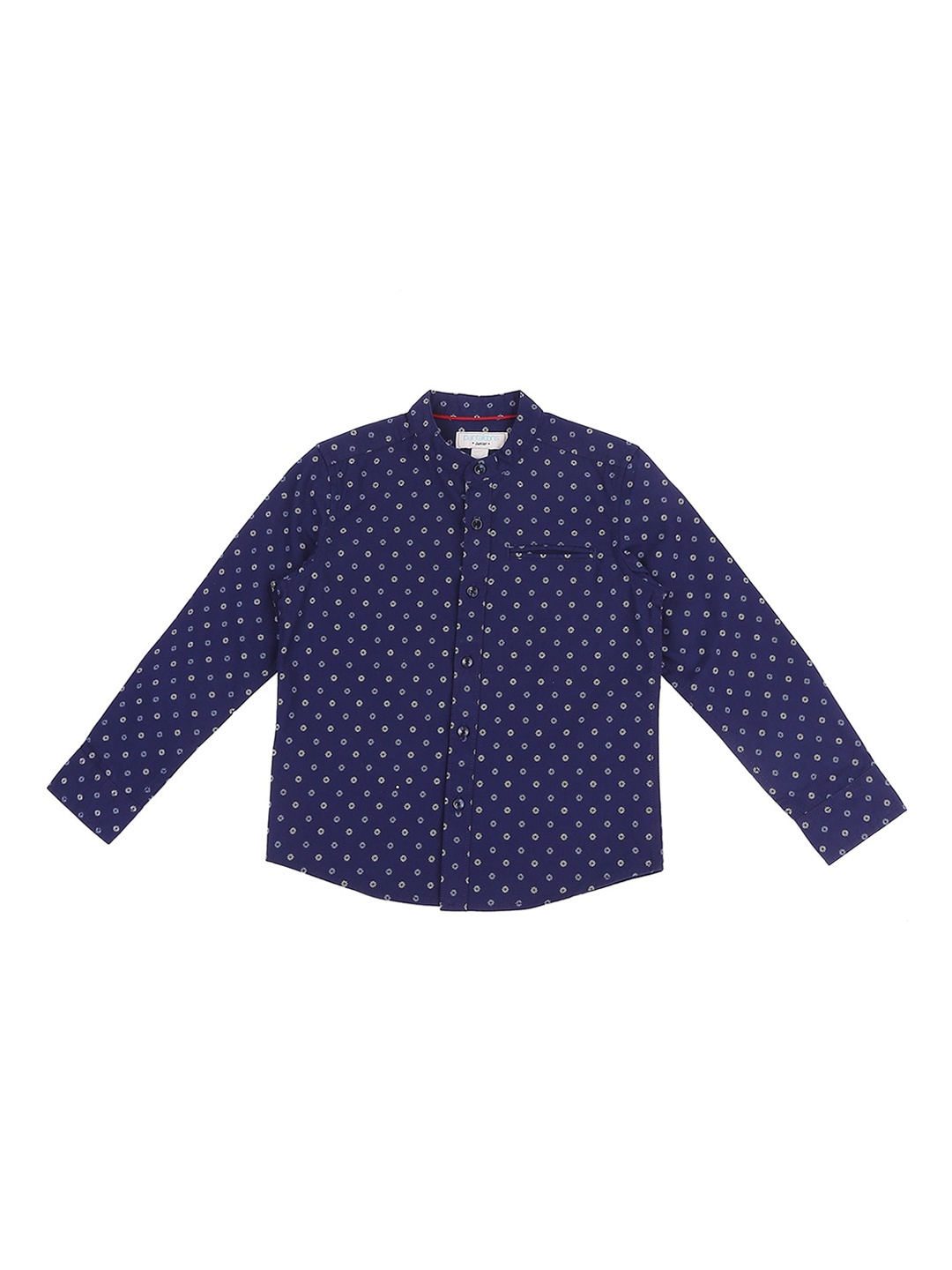 

Pantaloons Junior Boys Navy Blue Regular Fit Printed Party Shirt