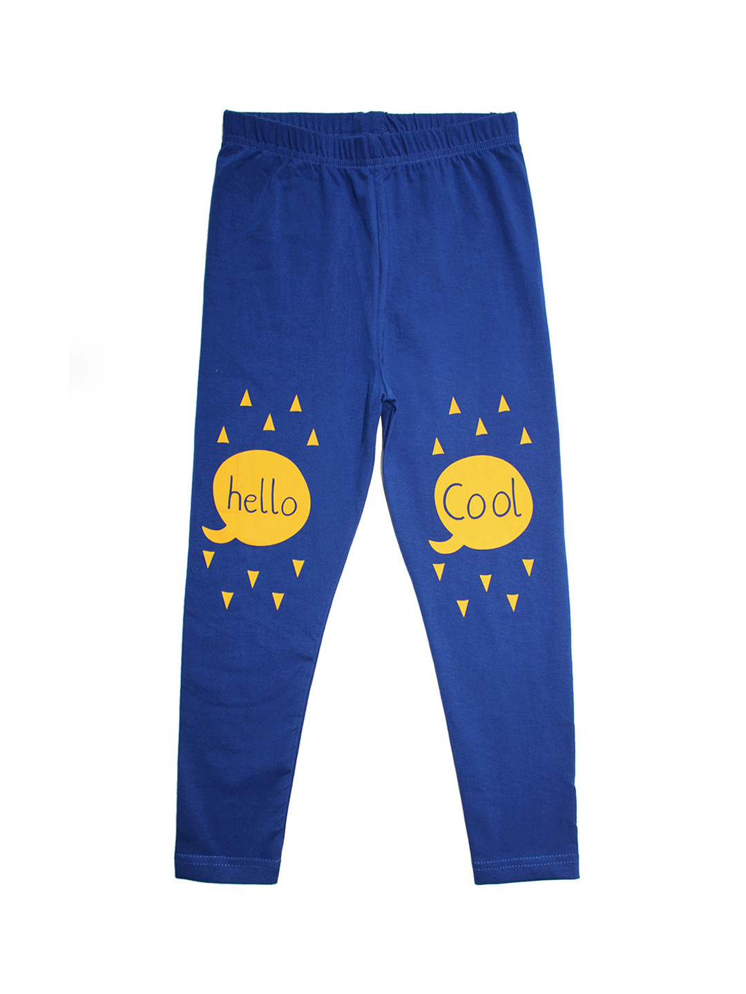 

KiddoPanti Girls Blue & Yellow Printed Ankle-Length Leggings