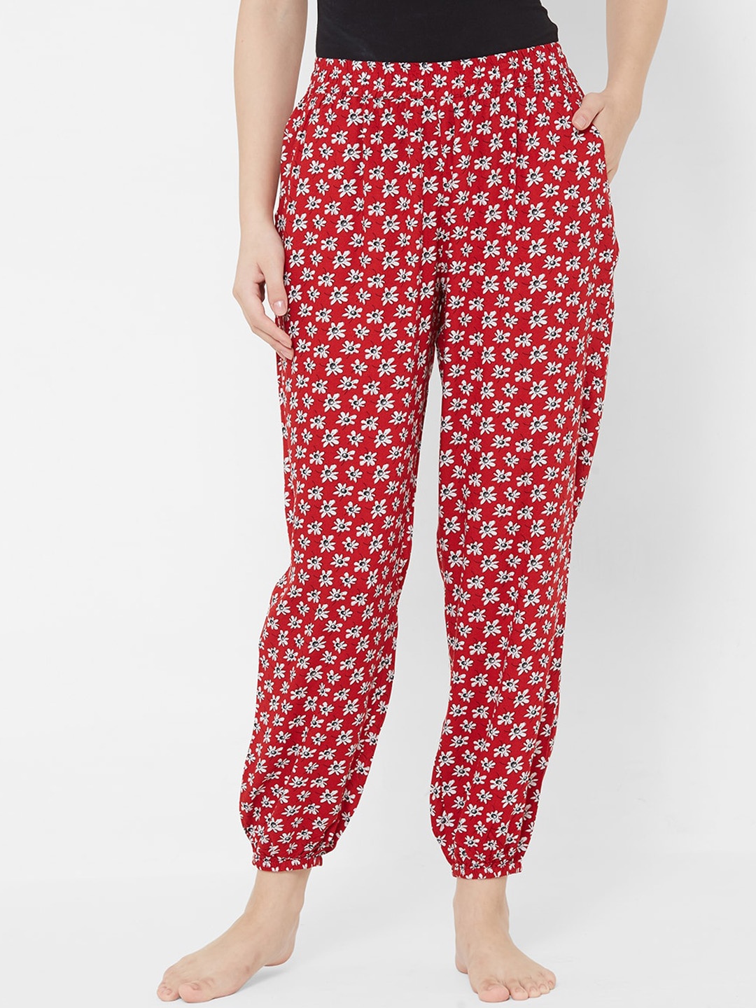 

Mystere Paris Women Maroon Printed Lounge Pants