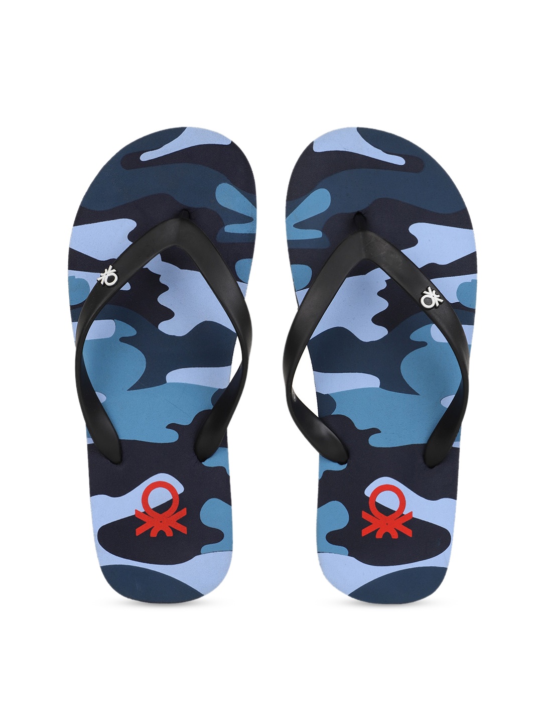 

United Colors of Benetton Men Blue Printed Thong Flip-Flops