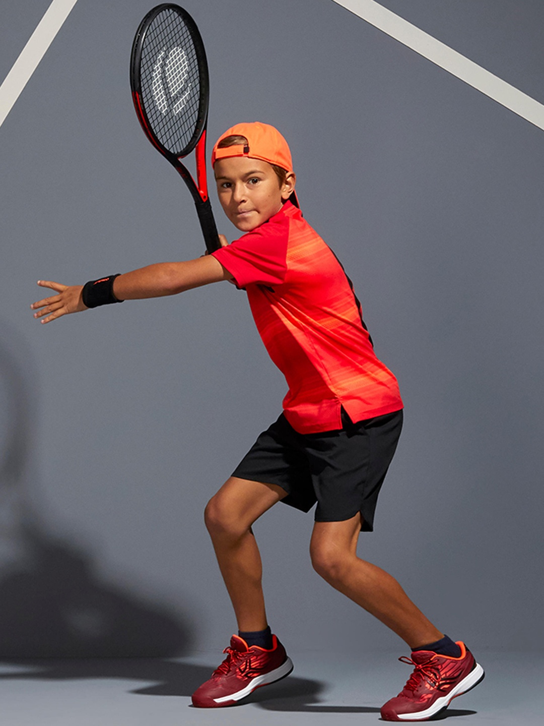 

Artengo By Decathlon Kids Black Regular Fit Breathable Stretchable Tennis Shorts