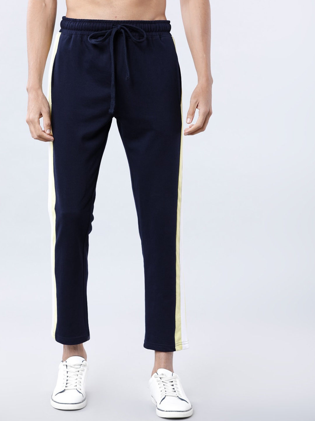 

LOCOMOTIVE Men Navy Blue Colour-Blocked Casual Trackpants