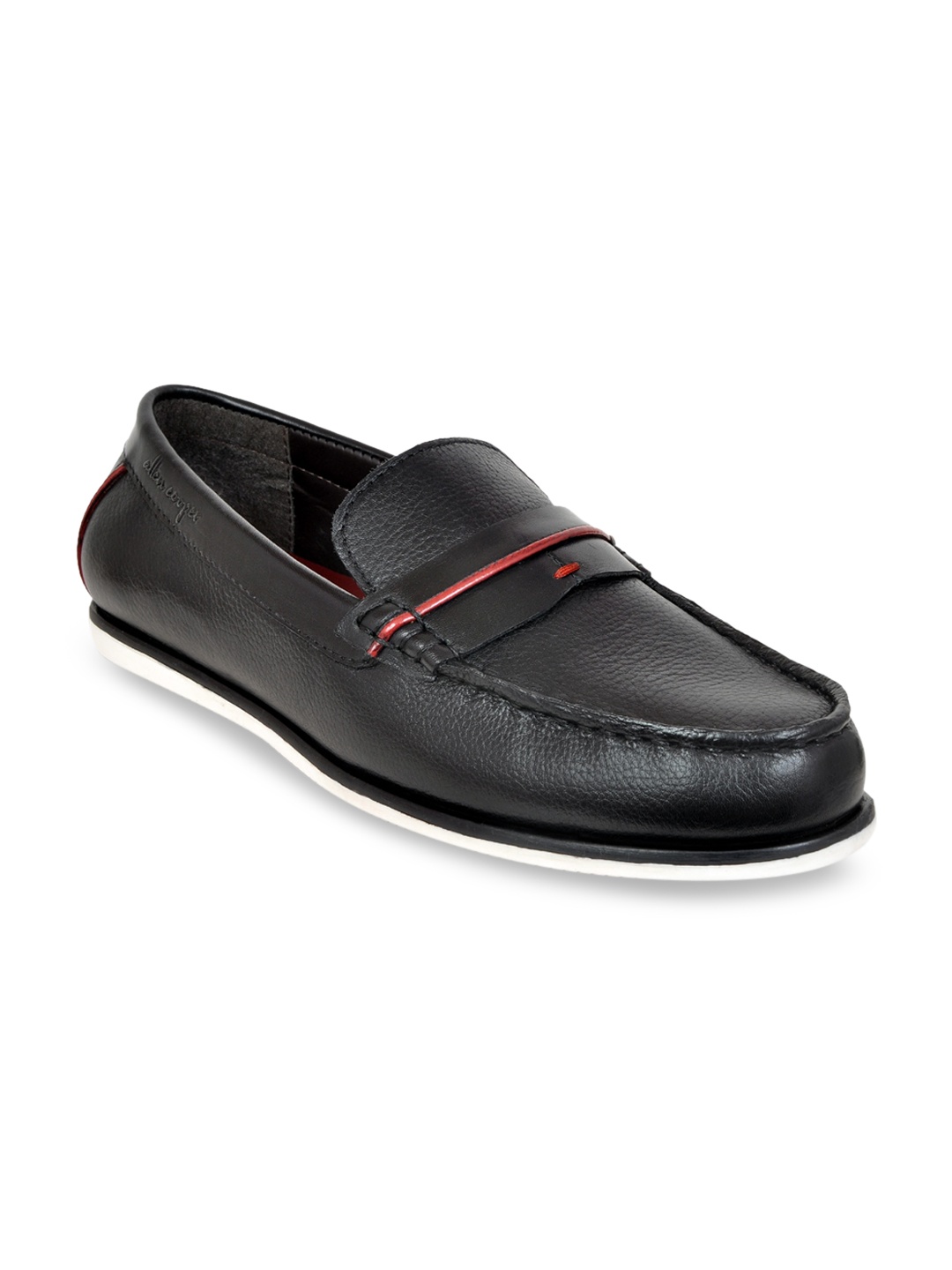 

Allen Cooper Men Black Genuine Leather Loafers