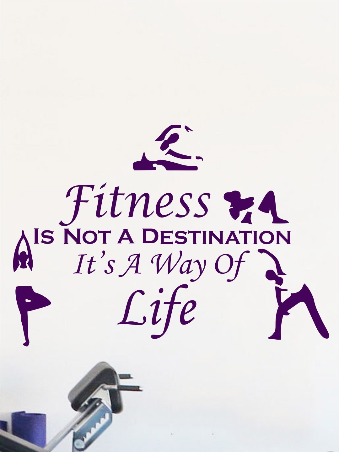 

rawpockets Fitness Quotes Wall Stickers, Purple