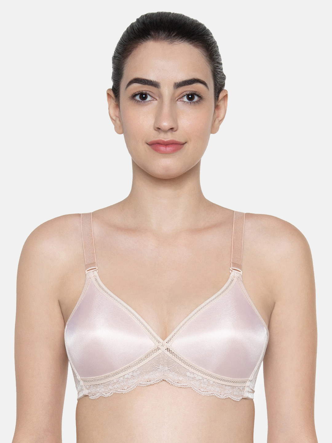 

Triumph Corsina Elegant Comfort Padded Wireless Criss-Cross Bust Band Everyday Bra, Beige