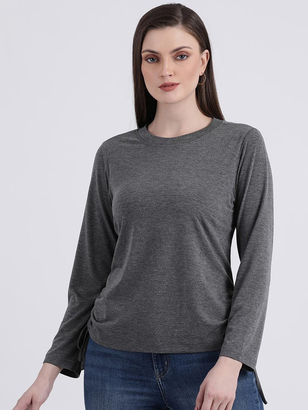

Zink London Women Grey Solid Top