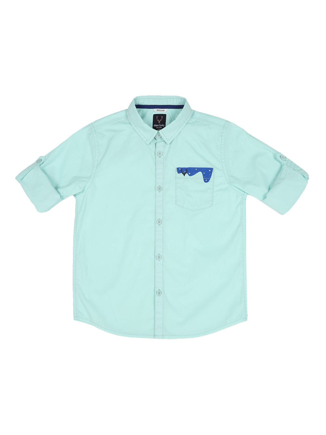 

Allen Solly Junior Boys Green Regular Fit Printed Casual Shirt