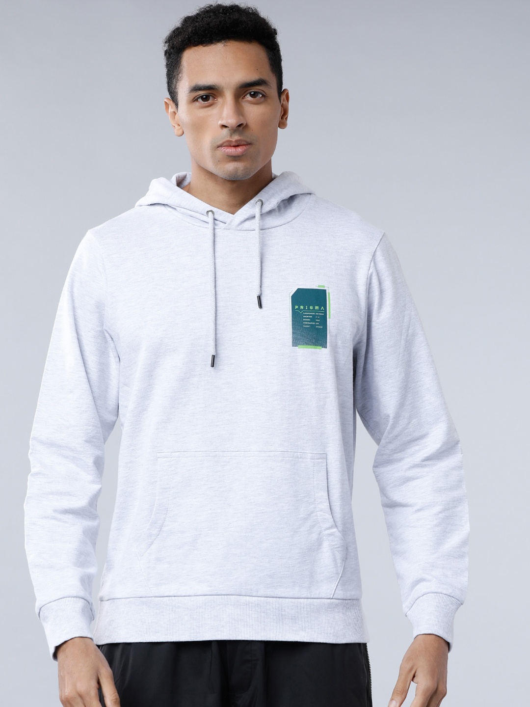 

HIGHLANDER Men Grey Solid Hooded Sweatshirt