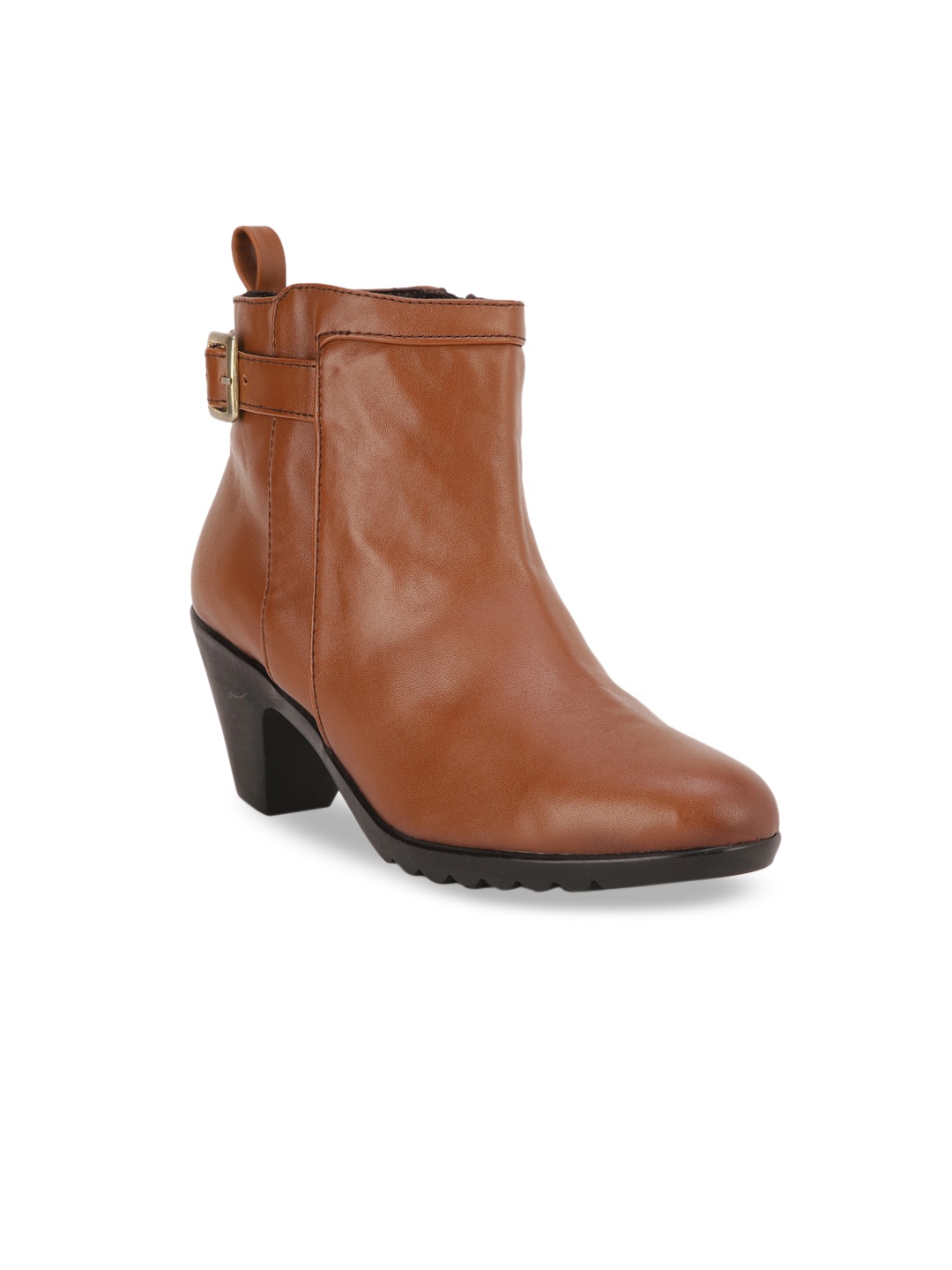 

Bruno Manetti Women Tan Brown Solid Heeled Boots