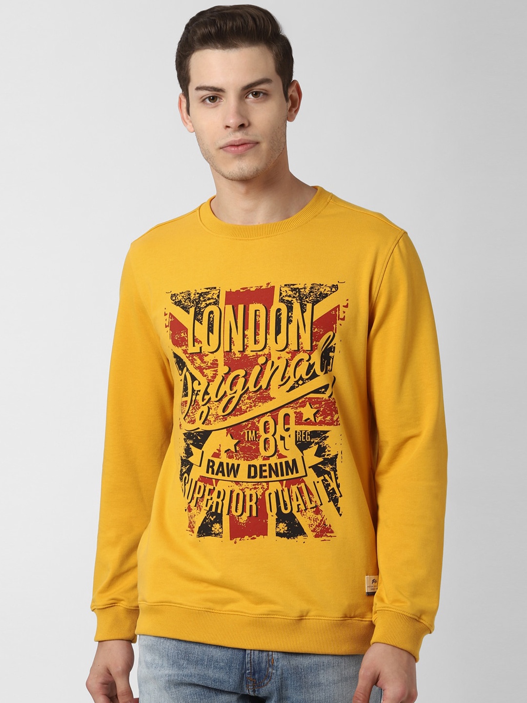

Peter England Casuals Men Yellow Printed Sweatshirt