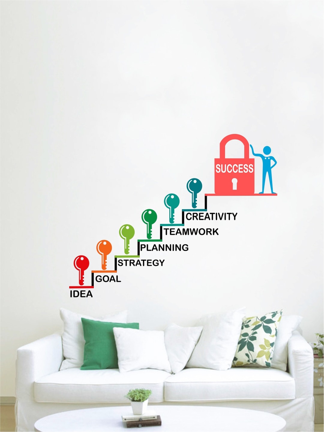 

rawpockets Multicoloured Key to Success Wall Stickers, Multi