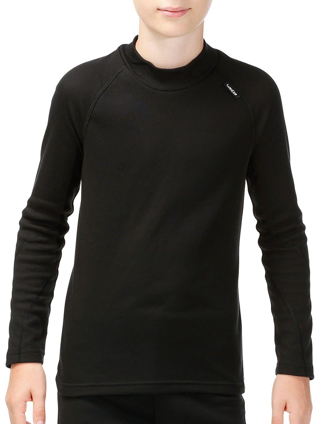 

WEDZE By Decathlon Kids Black Warm Thermal Top